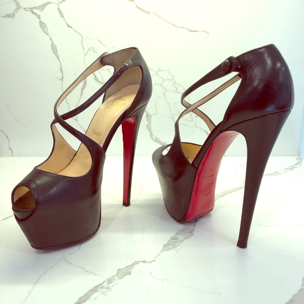 Christian Louboutin black leather heels